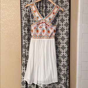 Boutique White Aztec print dress